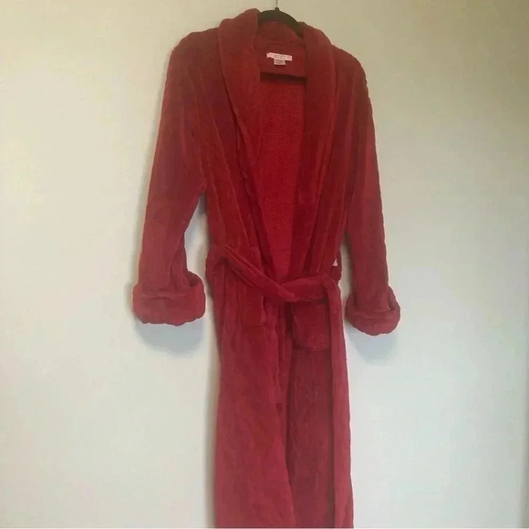 Natori private luxuries red plush  textured robe - Picture 4 of 5